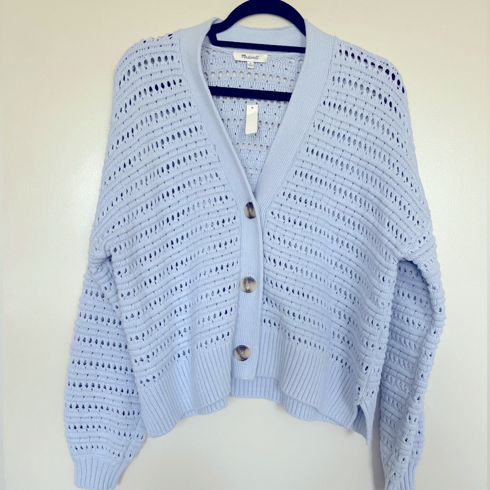 Madewell Tanfield Open-Stitch Cardigan Sweater